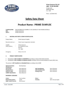 SDS Prime Evaploc